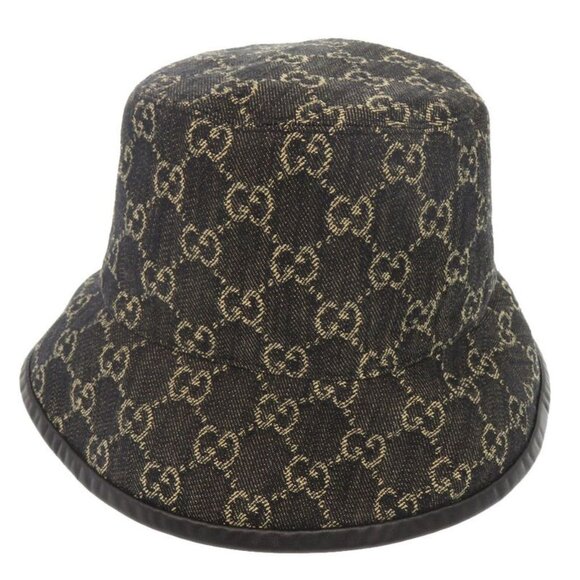 Gucci Bucket Hat Size M Cotton Black Hat 1065 main image 2